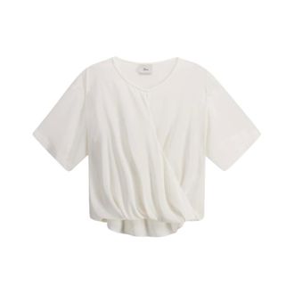 8pm 8Pm, Overhemden, Dames, Wit, M, Witte Zijden Blouse Korte Mouwen