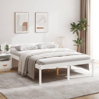 Berkfield Home Bed Frame White 150x200 cm King Size Solid Wood Pine