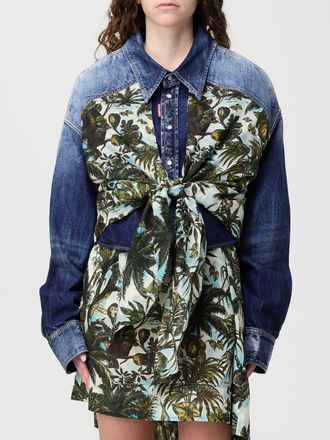 Dsquared2 Camicia Dsquared2 in denim con inserti stampati
