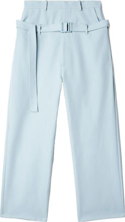 Off-white double-waist trousers - men - Cupro/Cotton/Virgin Wool/Viscose - 44 - Blue