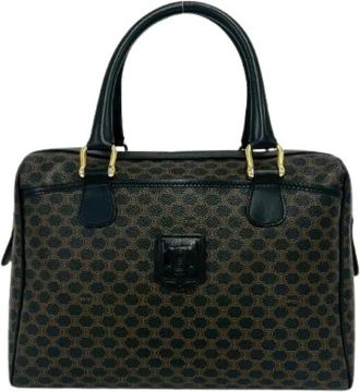 Celine Borsa Boston Pre-owned in Pelle Macadam - - Pre-owned - Donna - Marrone - ONE SIZE