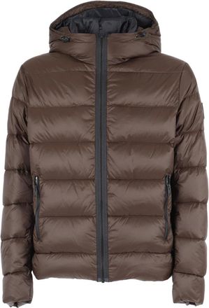 Fay Down Jackets, male, Brown, Size: 2XL DB Front Piuma Cappuccio
