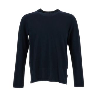 Zanone Long Sleeve Tops, male, Blue, Size: XL Crewneck Long-Sleeve T-Shirt