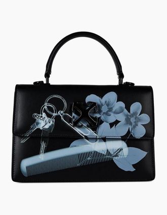 Off-white Womens Floral Top Handle Handbag - Black/Multi - Size: ONE size