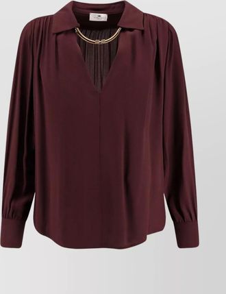 Elisabetta Franchi v-neck long-sleeve blouse