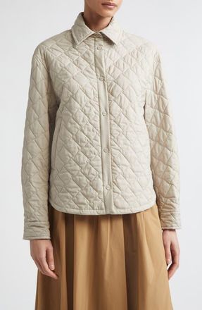 Herno Ecoage Quilted Shirt Jacket in 1985 Champagne at Nordstrom, Size 10 Us