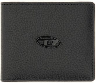 Diesel Textured Bi-Fold Wallet With Oval Emblem