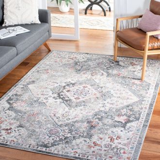 Safavieh Phoenix Machine Made Area rug, Ivory / Grey Traditional Style Easy Care