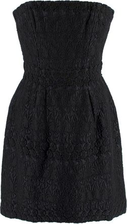 Giambattista Valli Black Cloque Strapless Mini Dress Size XXS