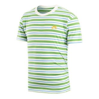 Nike Mens Nike Embroidered Logo Stripe Round Neck Short Sleeve Green T-Shirt DQ1863-133