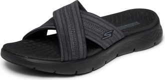 Skechers Womens GO WALK FLEX SANDAL IMPRESSED Sandals/Thong Sandals, Black, 5