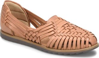 S&ouml;fft Ranie Woven Leather Flat in Luggage 204 at Nordstrom Rack, Size 7