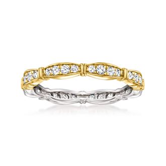 Ross-Simons 0.50. ct. t. w. Diamond Ring in Sterling Silver and 18kt Gold Over Sterling