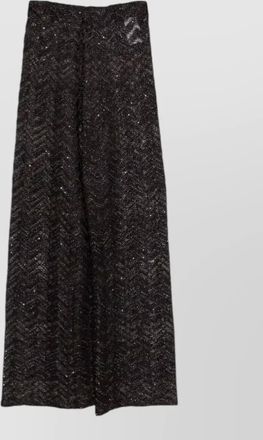 Missoni high rise wide leg metallic sheer trousers