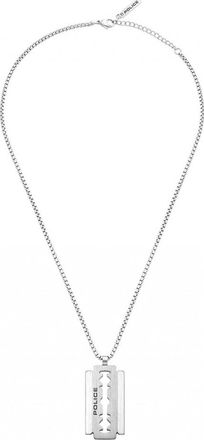 Police PEAGN0005501 Mens Razorblade Necklace - Silver Stainless Steel - One Size