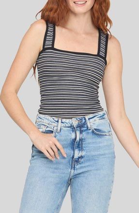 Project Social T Bianca Striped Rib Tank in Blue Combo at Nordstrom, Size X-Small