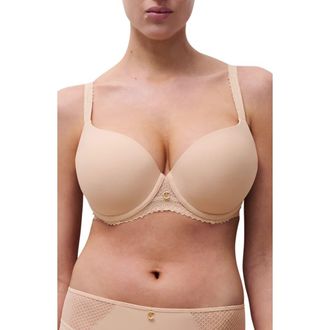 Chantelle Romance Underwire Low Coverage T-Shirt Bra in Nude Blush at Nordstrom, Size 34F