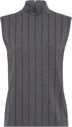 Brunello Cucinelli Dazzling Embroidery top in Lead at Nordstrom, Size Xx-Large Eu