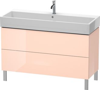 Duravit Duravit L-cube Mueble De Aseo Vertical 118,4 X 45,9 Cm, 2 Extra&iacute;bles, Para Vero Air 235012, Color: Perla De Albaricoque Laca De Alto Brillo - Lc677901