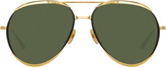 Linda Farrow MATISSE LFL1207 C1 Mens Sunglasses Gold Size 61