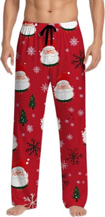 Generic Mens Christmas Print Pyjama Bottoms with Drawstring Loungepants with Pockets Mens Funny Pants Comfy Soft Nightwear LoungewearGifts for Men UK for Fami
