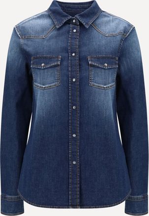 Jacob Cohen Camicia Western a maniche lunghe in denim leggero Woman 46
