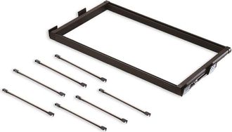 Emuca Emuca Kit De 7 Varillas Pantalonero Y Bastidor De Gu&iacute;as Para Armarios Moka, Cierre Suave, Regulable, M&oacute;dulo 800mm, Aluminio Y Acero, Color Moka