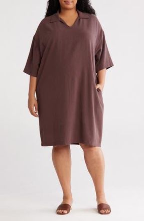Renee C Johnny Collar Shift Dress in Mocha at Nordstrom Rack, Size 2X