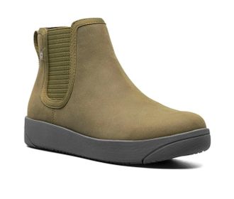Bogs Kicker 72777-303 Boots Womens Olive Leather Ankle Chelsea JOBB945
