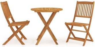 vidaXL Comedor De Jard&iacute;n Plegable 3 Piezas Madera Maciza De Acacia Vidaxl