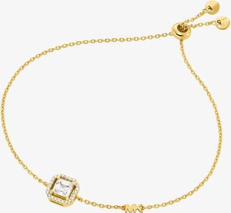 Michael Kors Precious Metal-Plated Sterling Silver Pav&eacute; Slider Bracelet