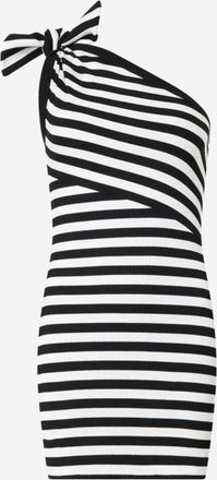 Patou BlackWhite Striped Short Dress
