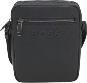 HUGO BOSS Catch 3.0 Crossbody Tas - Heren - Schoudertassen - Zwart - ONE Size - Leer - Tassen