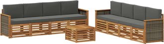 vidaXL Conjunto De Sof&aacute;s De Exterior 9 Uds. Natural Y Antracita Vidaxl