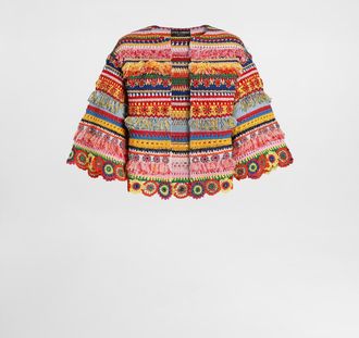 Dolce & Gabbana Handmade Knit Jacket - Woman Blazers Multicolor 38