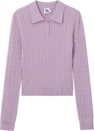 B+ab Kabelgebreide polotop met kraag - Roze