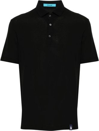 Drumohr Zwarte Katoenen Poloshirt - Heren - Polos - Zwart - XL - Katoen - Tops