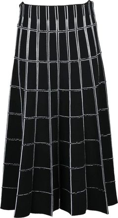 Antonino Valenti Black Viscose-Blend Zip Long Knit Skirt
