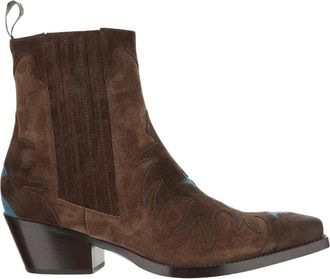 Sartore Su&egrave;de laarzen met blokhak - Dames - Cowboylaarzen - Bruin - 39 EU - Su&egrave;de - Schoenen