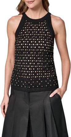 DKNY Hotfix Cotton Blend Sweater Vest in Black at Nordstrom, Size X-Small