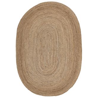 Beliani Alfombra De Yute Beige 160 X 230 Cm Trenzada Suelo Radiante Sala De Estar Dormitorio Demirci