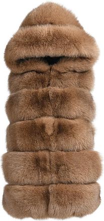 Wanan Luxury Gilet Calere Camel in Pelliccia di Volpe-Donna -Camel