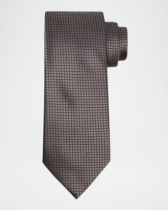 Ermenegildo Zegna Mens Neat Micro-Jacquard Silk Tie