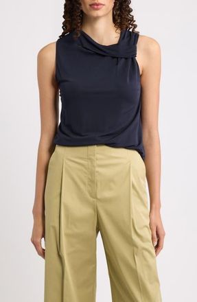 BOSS Epuete Drape Neck Jersey Top in Sky Captain at Nordstrom, Size X-Large