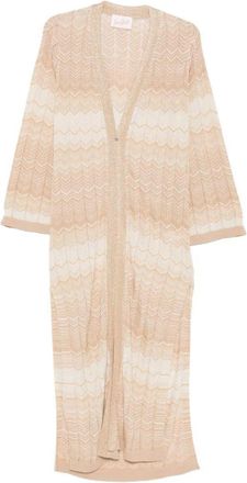 MC2 Saint Barth Chevron Knit Open-Front Cardigan with Gradient Pattern