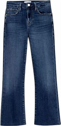 Frame Denim Womens Le Crop Mini Boot Raw Edge Jeans In Crosslane