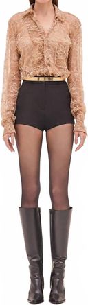 Alexis Luzia Sheer Lace Blouse In Fawn