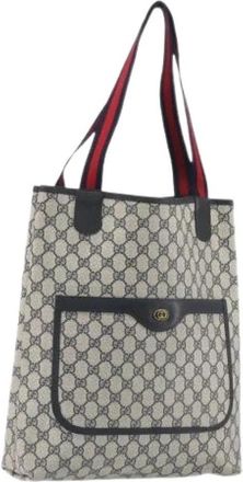 Gucci Pre-owned GG Canvas Tote Bag - Dames - Vintage Shopper - Blauw - ONE Size - Leer - Vintage