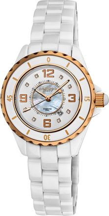 Akribos XXIV Akribos Xxiv Womens Ceramic Diamond Watch