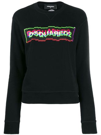Dsquared2 Sweater met logo - Zwart